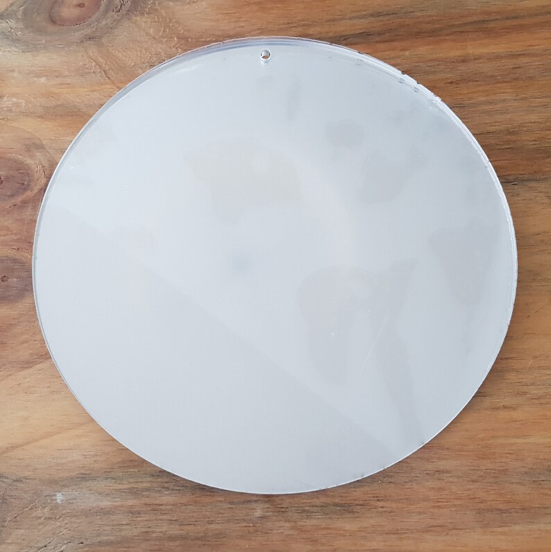 Laser Cut Silver Mirror Acrylic 12 Inch Circle Wall With 1 8 Hole For Nail From Recycled Material