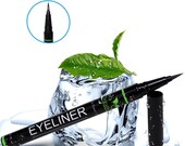 Liquid Eyeliner-Waterproof Eyeliner Liquid Pen Brush with Castor Oil for Eyelash Growth-Natural Eyeliner Liquid Pen Black by Petra Organics