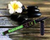 Liquid Eyeliner-Waterproof Eyeliner Liquid Pen Brush with Castor Oil for Eyelash Growth-Natural Eyeliner Liquid Pen Black by Petra Organics
