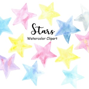Aquarel begint clipart, bedtijd illustraties, 12 handgeschilderde PNG aquarel vormen, commercieel gebruik, Instant Download, Night Sky Graphics