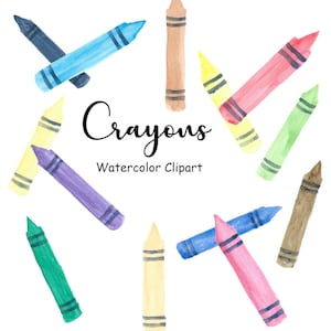 Aquarell Buntstifte Clipart, Back to School Lehrer Clip Art, 13 handgemalte PNG-Aquarell-Grafiken kommerzielle Nutzung, digitale Bilder