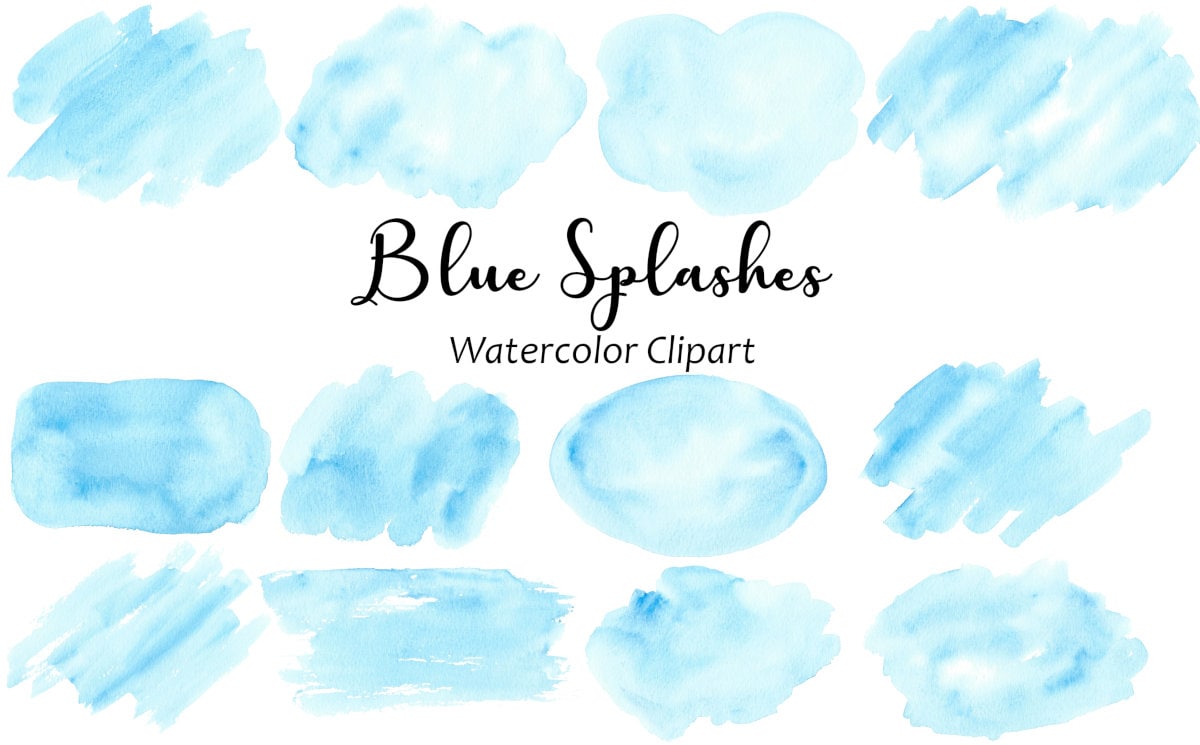 Turquoise Watercolor Splashes and Splotches Clipart, 12 Watercolor Blob  Hand Painted Graphics, PNG Digital Watercolor Shapes, Commercial Use - Etsy  Israel, image size:1200x745