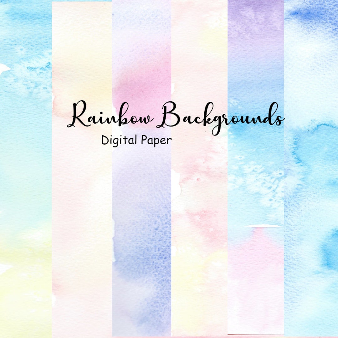 Watercolor Digital Paper, Scrapbook Paper, Colorful Background Texture