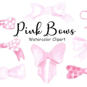 Pink Watercolor Bows Bow Frames Clipart Watercolor Bows Girly