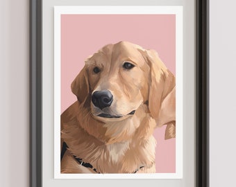 Custom Dog Portrait Art Print | Hand Painted Dog Portrait | Custom Wall Art