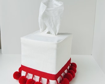 Custom  Pom Pom Tissue Box