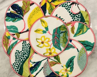 Schumacher Citrus Garden Cocktail Coasters - Set of 4