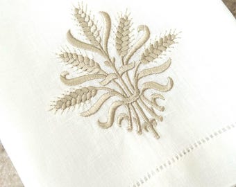 Custom Embroidered Linen Hand Towel
