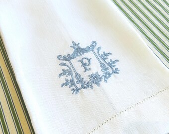 Custom Embroidered Linen Hand Towel