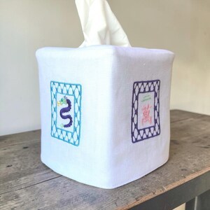 Custom  Tissue Box Cover Mahjong Tiles