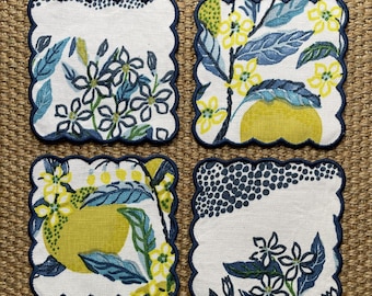 Schumacher Citrus Garden Petite Cocktail Napkins - Set of 4