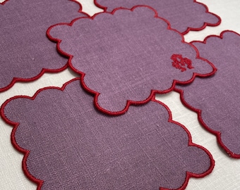 Custom Scalloped Cocktail Napkins