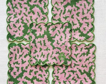 Thibaut Maldives Scalloped Cocktail Napkins - Set of 4