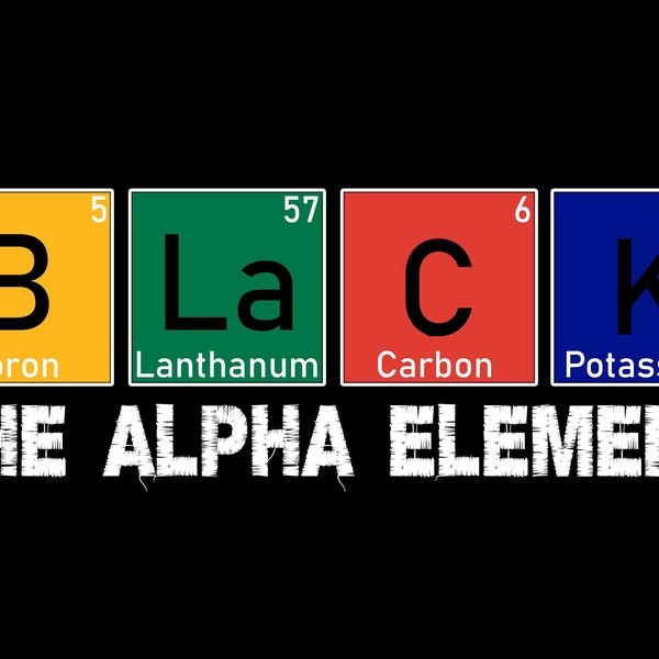 Black The Alpha Element PNG, Black periodic table Png, Black history month SVG, Black pride Svg, black women PNG, black men png for t-shirts