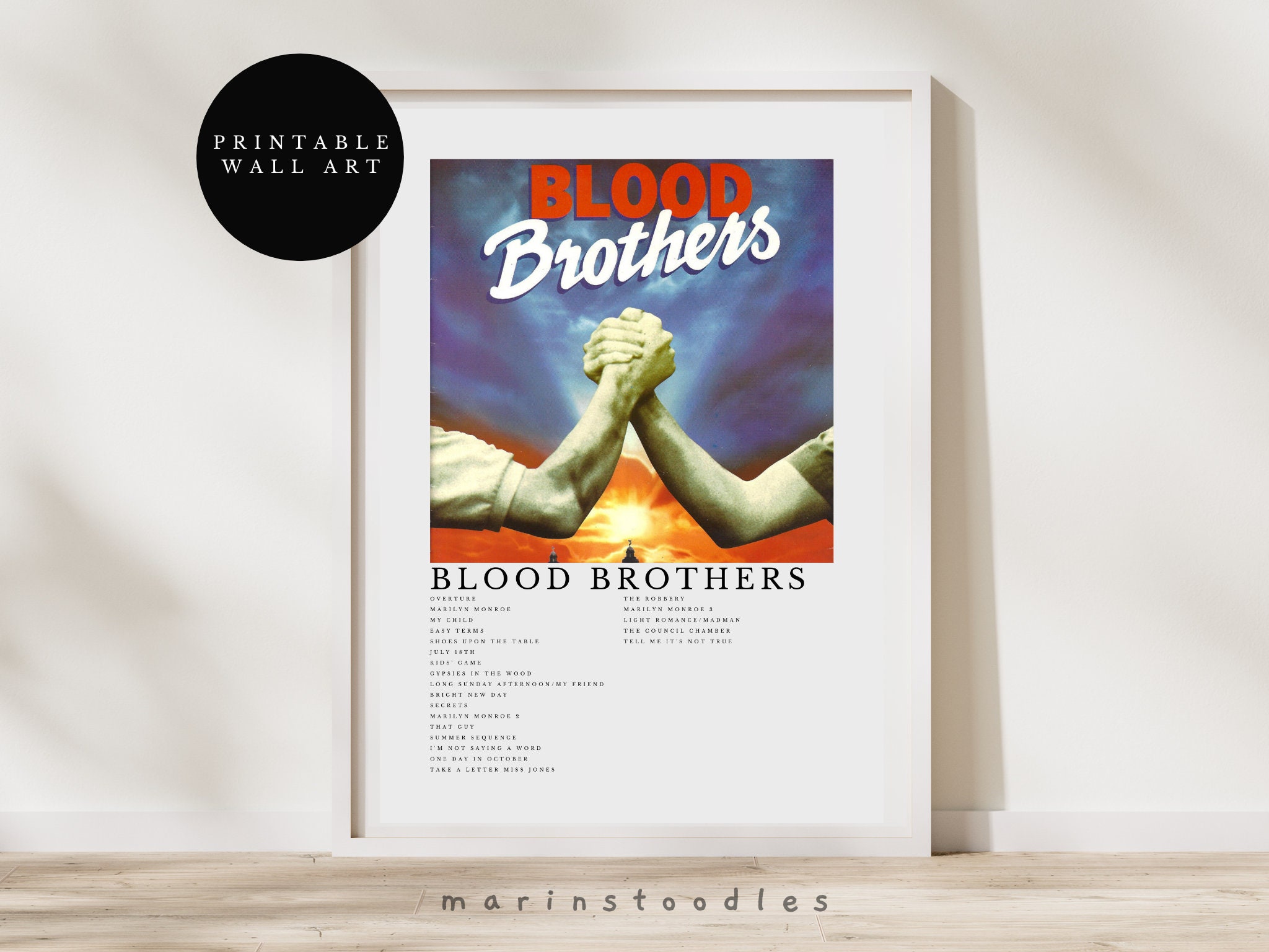 Blood Brothers Poster Blood Brothers Soundtrack Art Blood Etsy UK