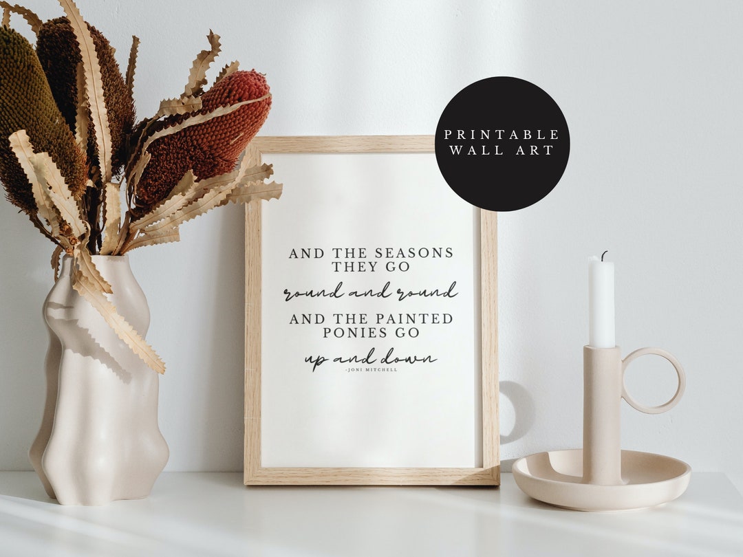 The Circle Game Joni Mitchell Song Lyric Digital Print Digital Download