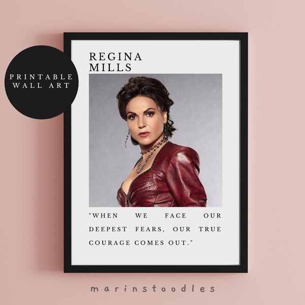 Cartel de la cita de Regina Mills - Érase una vez arte - Impresión OUAT - Cartel del programa de televisión - La reina malvada - Magia - Regalo - Regina Mills - Evil Regals