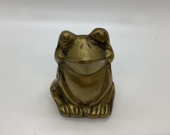 Vintage Brass Frog Figurine