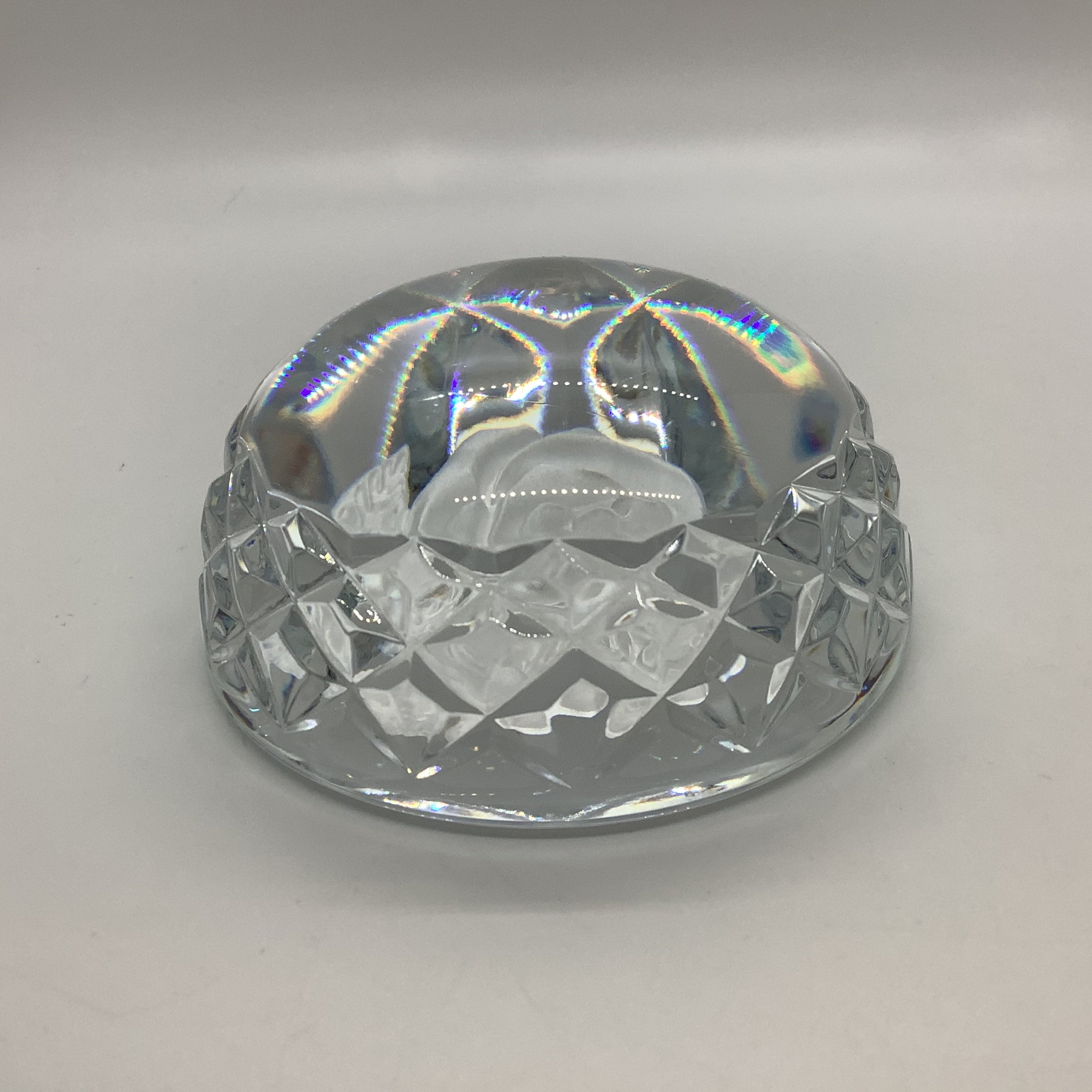 Vintage Waterford Crystal Engraved Rose With Faceted Sides Etsy