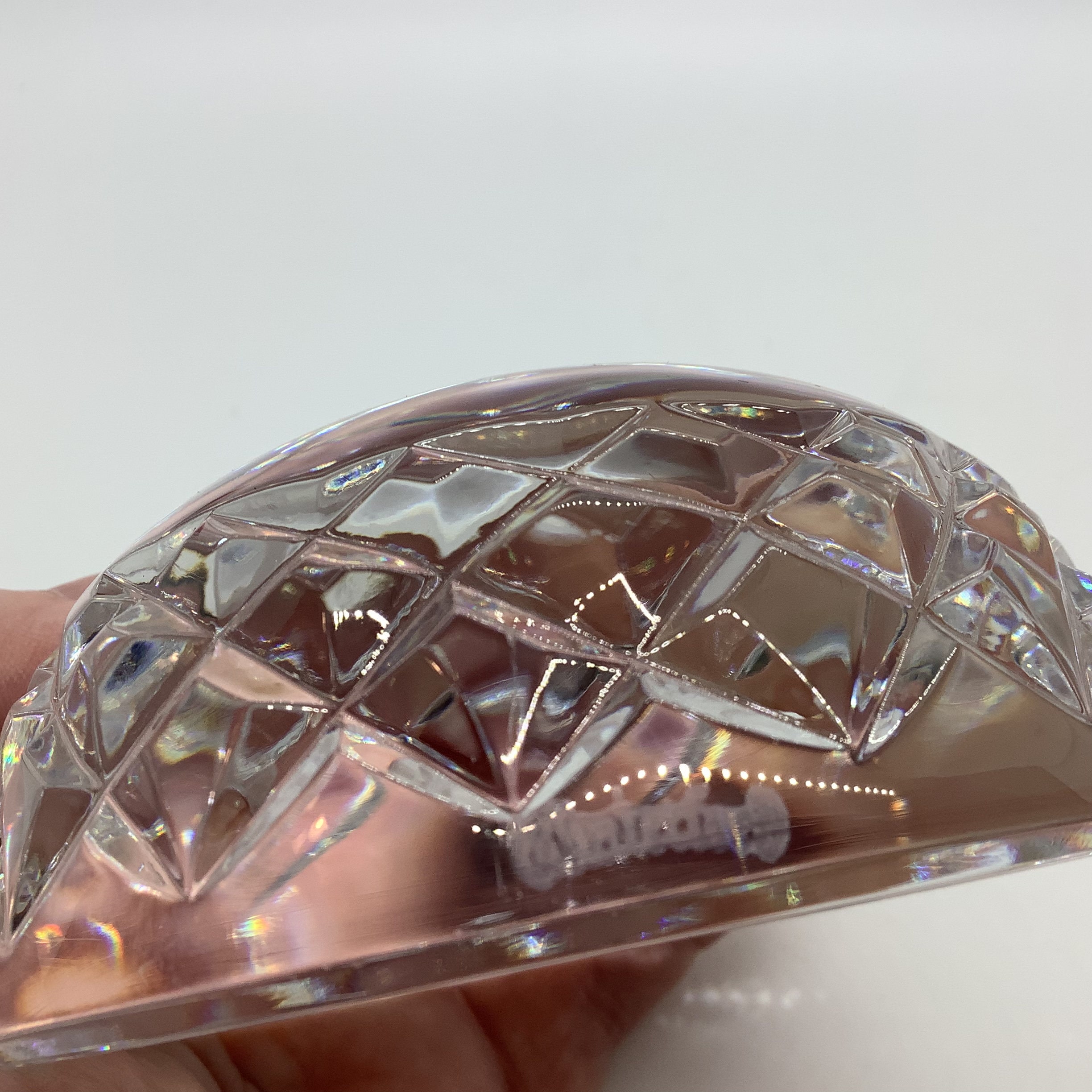 Vintage Waterford Crystal Engraved Rose With Faceted Sides Etsy