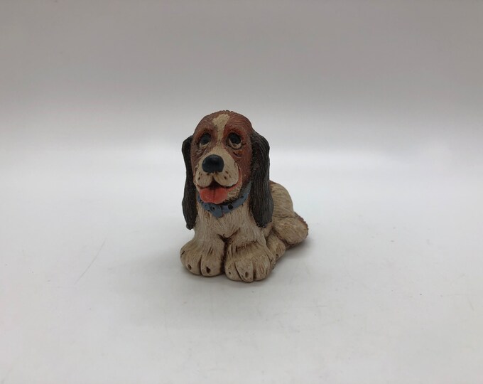 Vintage Bassett Hound With Blue Collar Figurine Etsy