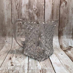 Vintage Diamond Shaped Clear Glass Creamer