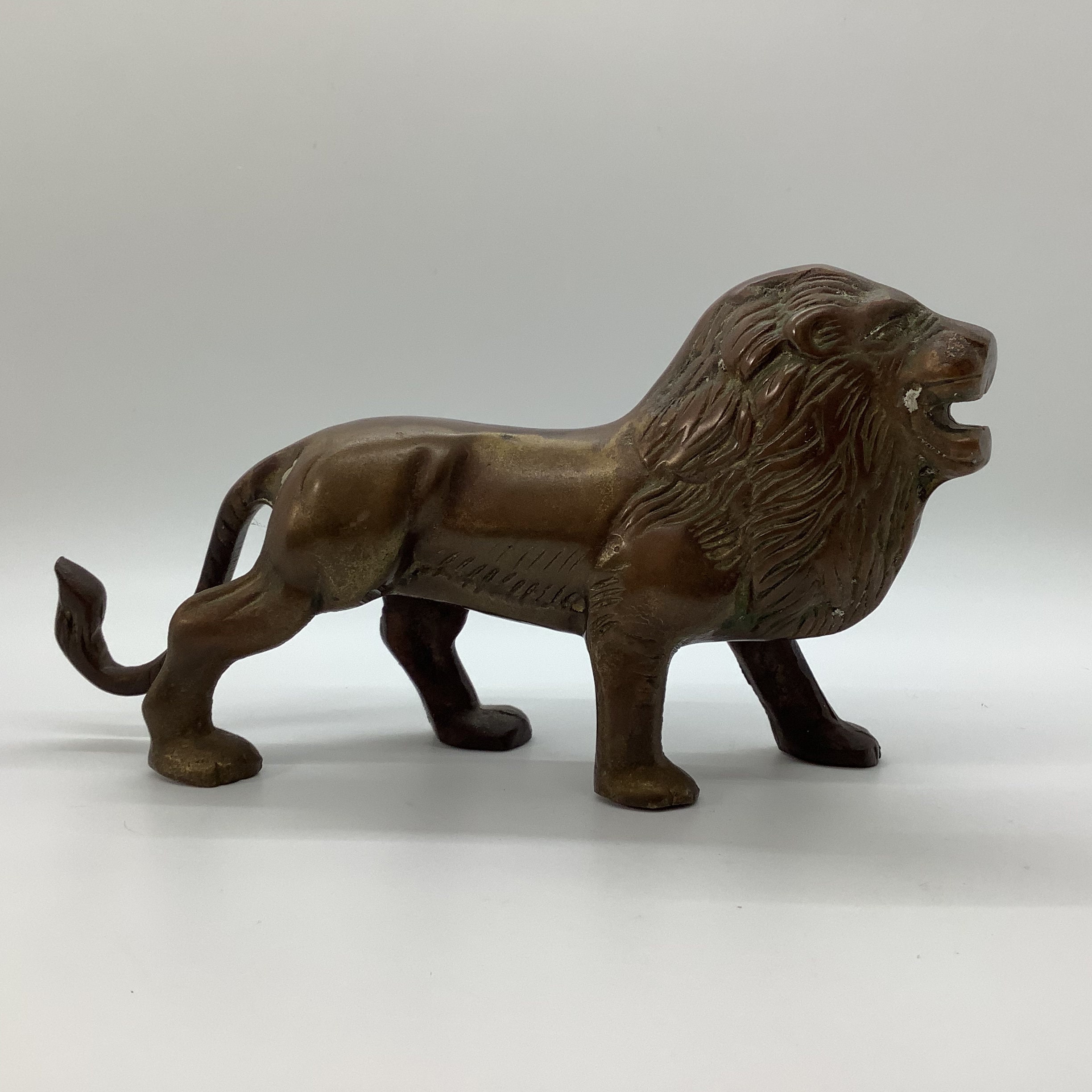 Vintage Brass Lion Figurine - Etsy