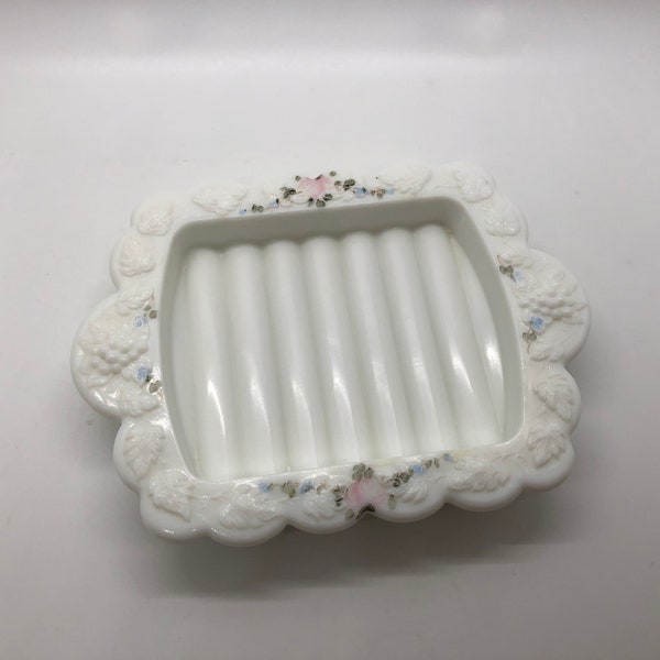 Milk Glass Soap Dish Etsy
