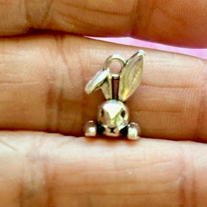 Bunny Rabbit Charm, Bunny Charms, 6 or 12 Charms