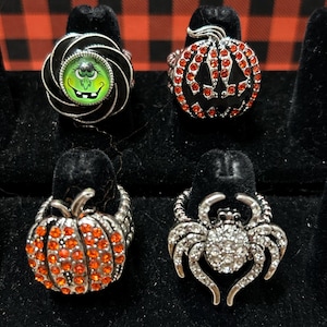 Halloween Rings, Pumpkin Ring, Wicked Witch Ring, Spider Ring