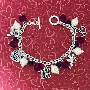 Bracelet à breloques Saint-Valentin, bracelet à breloques coeur, 3 couleurs différentes
