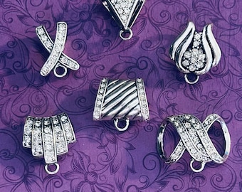 Slide Pendant, Scarf Slide, Scarf Necklace, interchangeable pendants, Pendant Bails