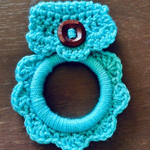 Stove Handle Crocheted Kitchen Towel Holder (9 Colors) Handmade Crocheted Kitchen Towel Holder, Farm House Decor Turquoise