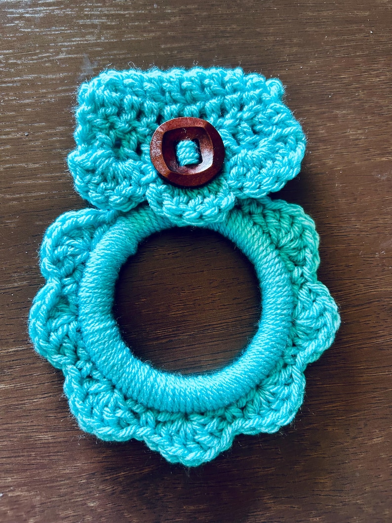 Stove Handle Crocheted Kitchen Towel Holder (9 Colors) Handmade Crocheted Kitchen Towel Holder, Farm House Decor Turquoise