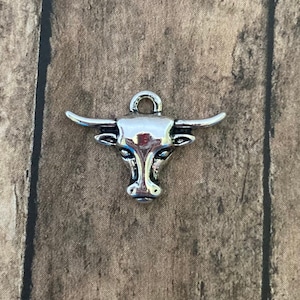 Longhorn Charms (6 or 12 charms) Cow Skull Charms, Western Charms, Mascot Charms
