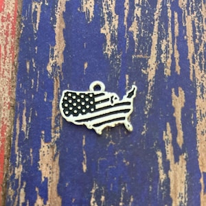 United States Charm (6 or 12 Charms) USA Charms, America Charms, United States Map Charms