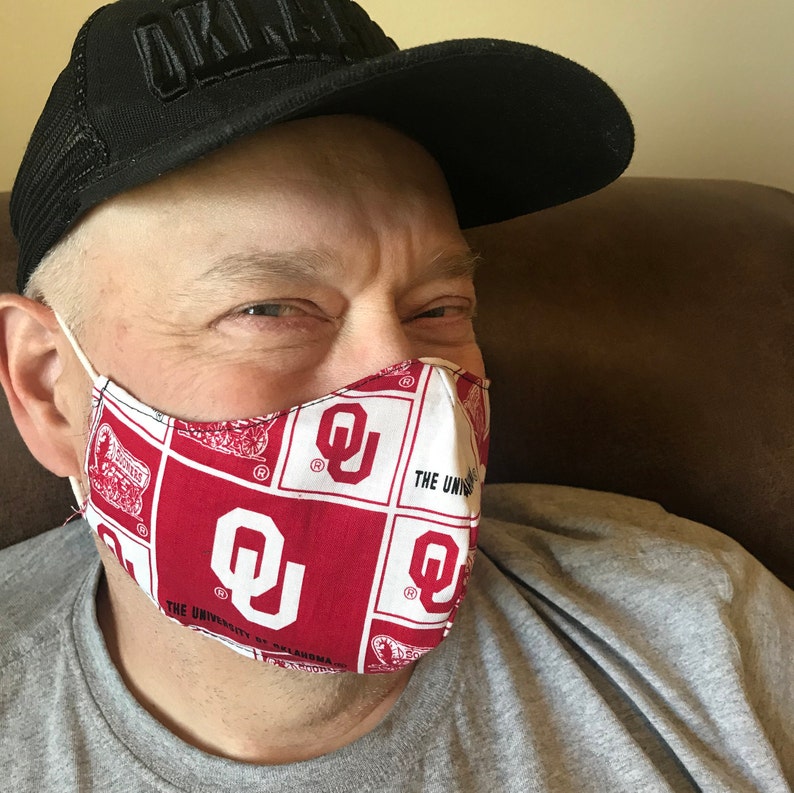 OU Face Mask Oklahoma Sooners Mask Okla Sooners face mask Etsy