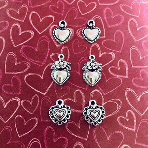 Small Heart Charms (6 Charms) Mini Heart Charms