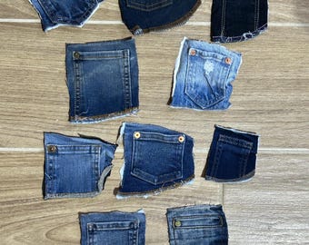 Denim Coin Pockets, Recycled Coin Pockets, Jean Pockets