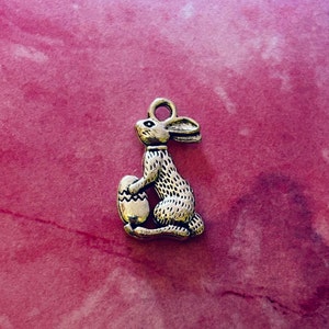 Easter Bunny Charms, Rabbit Charms, 6 or 12 Charms