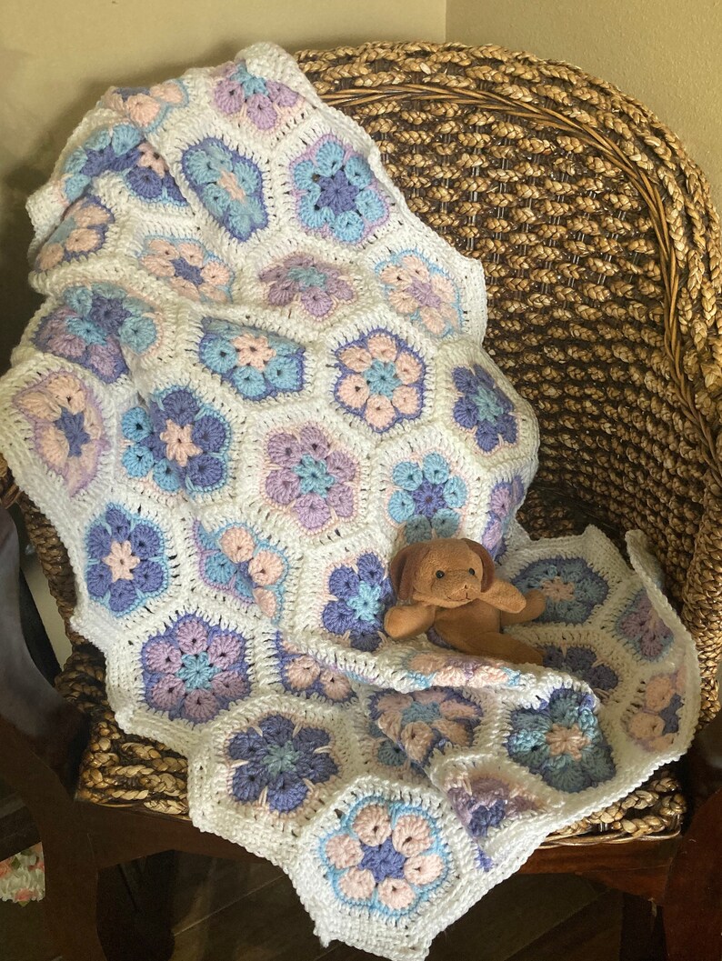 Pastel Baby Blanket, African Flower Blanket, Soft Cozy Baby Blanket Etsy