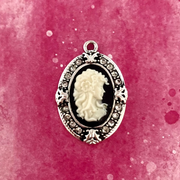 Victorian Cameo Charm, 3 color choices