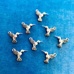 Humming Bird Charms (8 Charms) Double Sided Hummingbird Charms