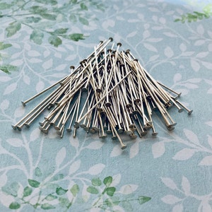 1 1/2” Flat Head Pins (500) Thick Stainless Steel Head  Pins, .033 Gauge, 500 pcs per bag, Pins for Beading