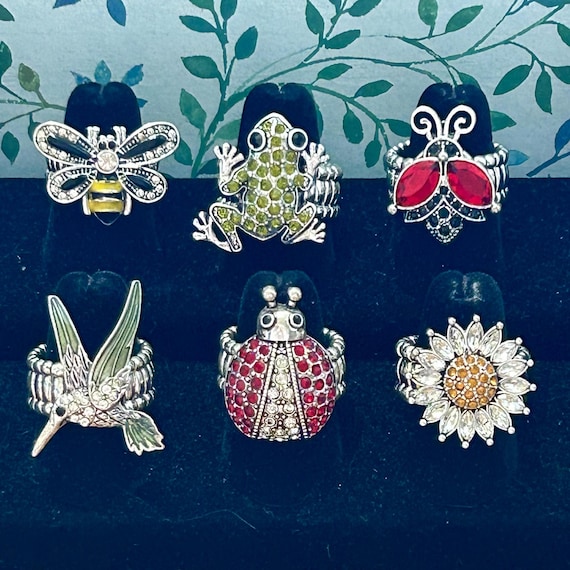 Bug Rings, Dragonfly Ring, Bumble Bee Ring, Hummingbird Ring, Owl Ring, Turtle Ring, Lady Bug Ring, Butterfly Ring