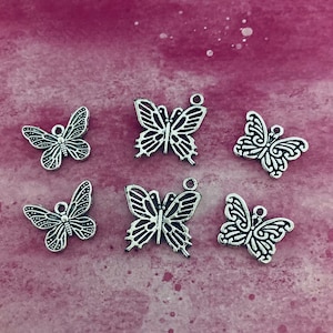 Pretty Butterfly Charms (6 Charms) Butterfly Pendants