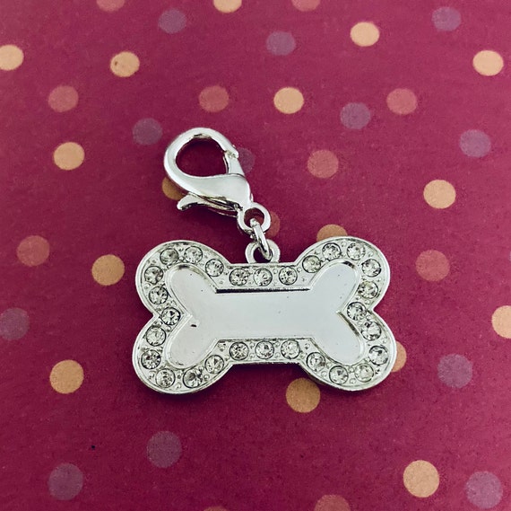 Engraved Top Dog Bone Charm with Lobster Clasp Engraved Top Dog Bone Charm with Lobster Clasp