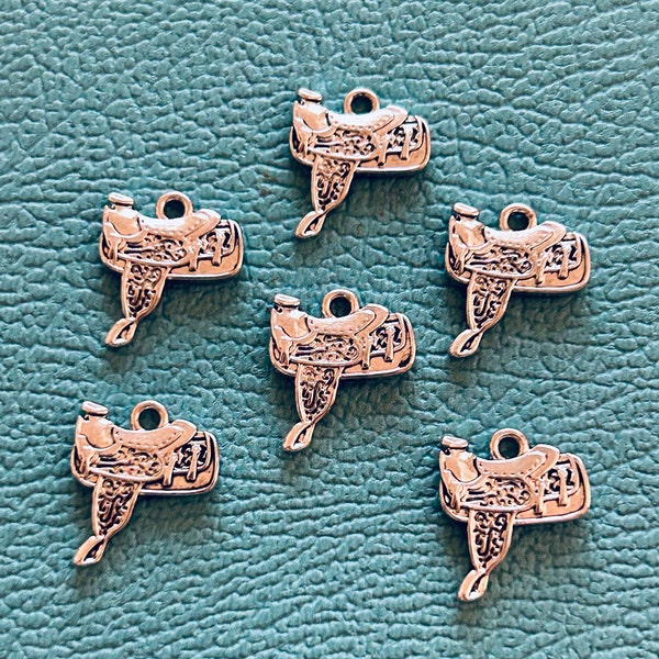 Horse Saddle Charms, 6 or 12 Charms