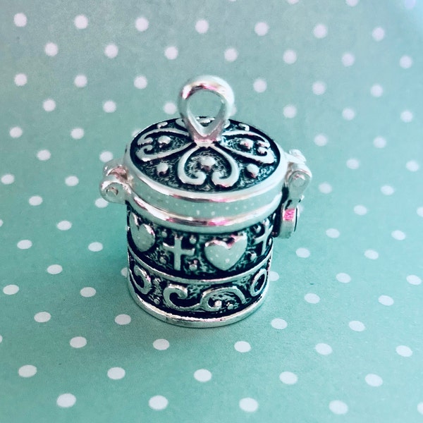 Large Prayer Box Pendant, Prayer Box Charm