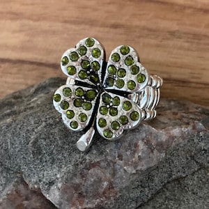 Green Shamrock Ring, Clover Ring, Saint Patrick’s Day Ring